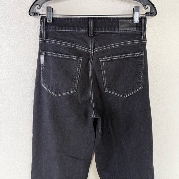 PAIGE Sasha Wide Leg Cuff Jeans Twilight Black Casual Boho Preppy Women’s 28 - Picture 10 of 13